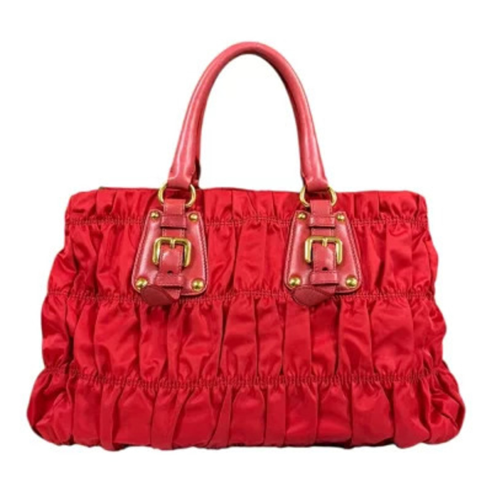 Prada Tessuto Gaufre red ruched Shoulder bag - Picture 3 of 8